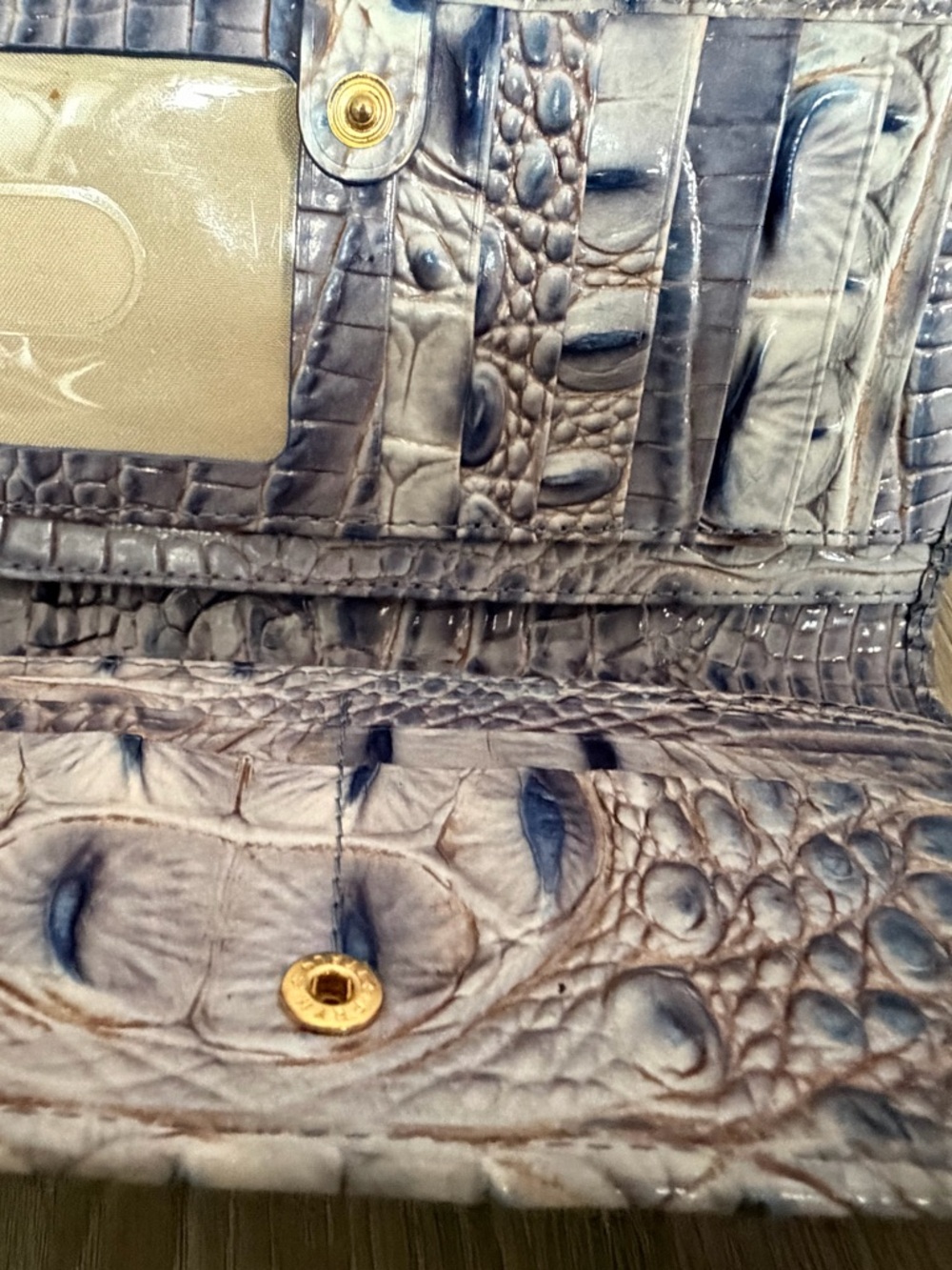 Brahmin Blue Croc-Embossed Shoulder Hobo with Matching Wallet - Unbranded - Picture 2 of 7